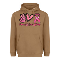 Toasted Coconut Peace love cure Cancer Awareness Heavyweight Hoodie - HowdyJamesFarm