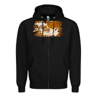 Black leopard cowhide brushstroke Zipper Hoodie - Jasminsmagicworld