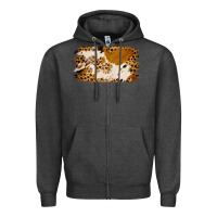 Charcoal Heather leopard cowhide brushstroke Zipper Hoodie - Jasminsmagicworld