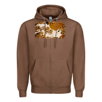 Chestnut leopard cowhide brushstroke Zipper Hoodie - Jasminsmagicworld