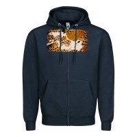 Navy leopard cowhide brushstroke Zipper Hoodie - Jasminsmagicworld