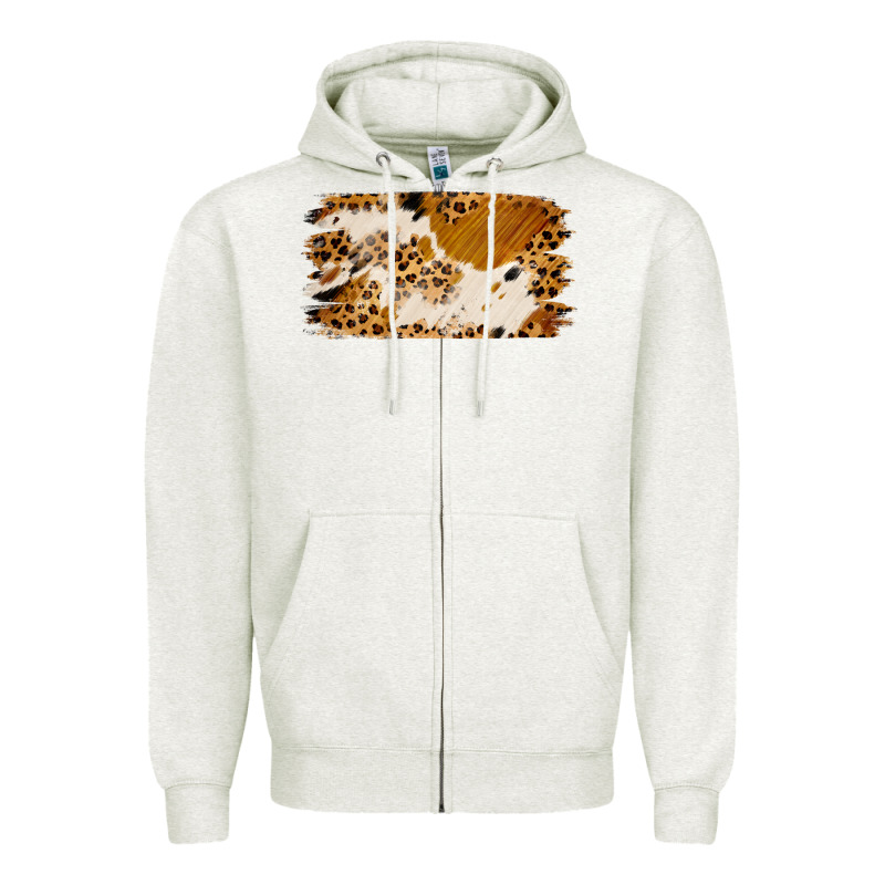 Leopard Cowhide Brushstroke Zipper Hoodie by Jasminsmagicworld | Teevron
