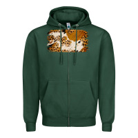 Sports Green leopard cowhide brushstroke Zipper Hoodie - Jasminsmagicworld