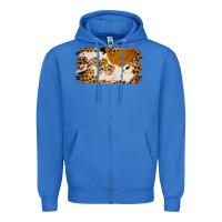 True Royal leopard cowhide brushstroke Zipper Hoodie - Jasminsmagicworld