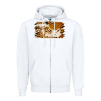 White leopard cowhide brushstroke Zipper Hoodie - Jasminsmagicworld
