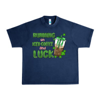 Navy iced coffee and luck Urban Heavy Tee - MaliasSmallBusiness
