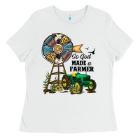 White So God Made a Farmer Ladies Tee - JahusDesignShop