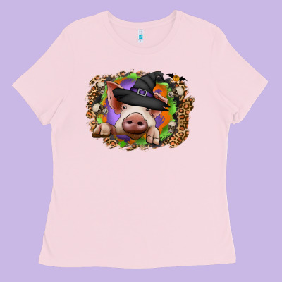 Halloween Pig Ladies Tee Designed By Cowhidedigitalart