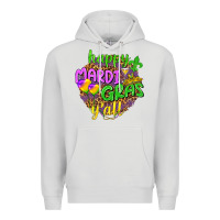 Dove Grey Love Mardi Gras Y'all Premium Hoodie - HowdyJamesFarm