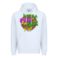 White Love Mardi Gras Y'all Premium Hoodie - HowdyJamesFarm