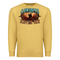 Antique Gold Cowboys never die Premium Sweatshirt - HowdyJamesFarm