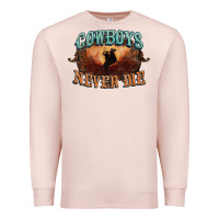 Pale Pink Cowboys never die Premium Sweatshirt - HowdyJamesFarm