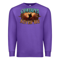 Purple Cowboys never die Premium Sweatshirt - HowdyJamesFarm