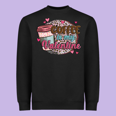 Coffee Is My Valentine Heavyweight Sweatshirt Designed By Maliassmallbusiness
