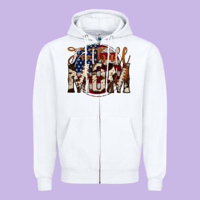 Football Mom Zipper Hoodie Designed By Jasminsmagicworld