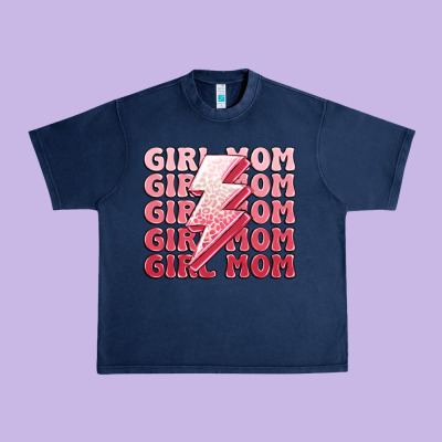 Girl Mom Urban Heavy Tee Designed By Maliassmallbusiness