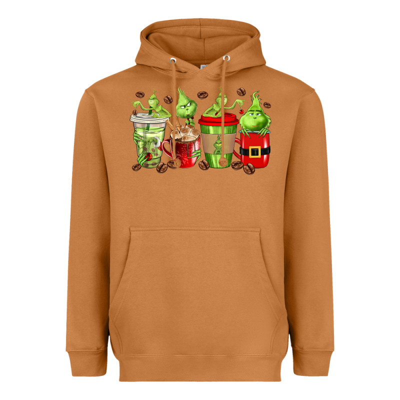 Grinch Coffee Cups Heavyweight Hoodie by texasbilliewilder | Teevron