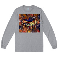 Heather Grey tiger america Long Sleeve Tee - NancyCooperArtShop