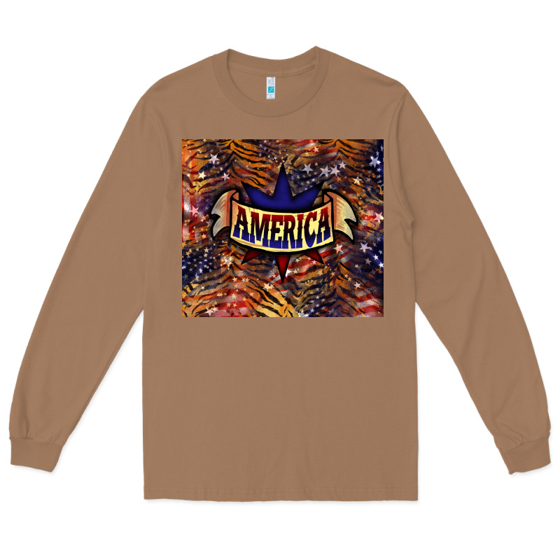 Tiger America Long Sleeve Tee by NancyCooperArtShop | Teevron