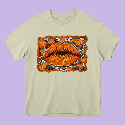 Fall Lips Heavy Core Tee Designed By Racoondesign