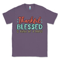 Lavender thankful blessed and kind of a mess Classic Tee - MaliasSmallBusiness