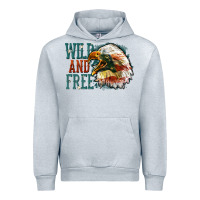 Heather Grey Wild and free Urban Hoodie - FaDigitalArtStudio