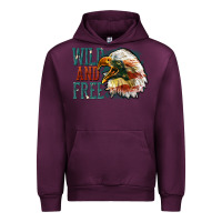 Mauve Wine Wild and free Urban Hoodie - FaDigitalArtStudio