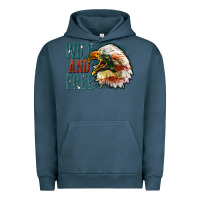 Pigment Midnight Navy Wild and free Urban Hoodie - FaDigitalArtStudio
