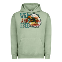 Pigment Oil Green Wild and free Urban Hoodie - FaDigitalArtStudio