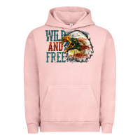 Pigment Salmon Wild and free Urban Hoodie - FaDigitalArtStudio
