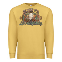 Antique Gold Chasin you like a shot of whiskey bull skull Premium Sweatshirt - HowdyJamesFarm