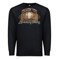 Black Chasin you like a shot of whiskey bull skull Premium Sweatshirt - HowdyJamesFarm