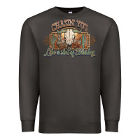 Smoke Chasin you like a shot of whiskey bull skull Premium Sweatshirt - HowdyJamesFarm