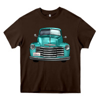 Chocolate Brown western truck front view Heavy Core Tee - FaDigitalArtStudio