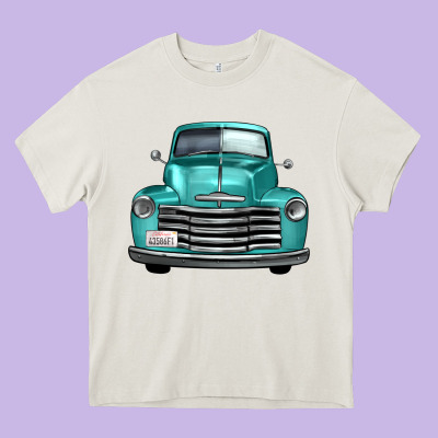 Western Truck Front View Heavy Core Tee Designed By Fadigitalartstudio