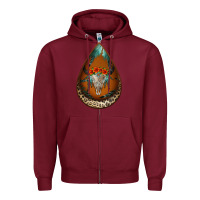 Burgundy leopard bullskull teardrop earrings Zipper Hoodie - Jasminsmagicworld