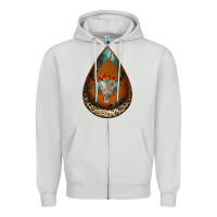 Dove Grey leopard bullskull teardrop earrings Zipper Hoodie - Jasminsmagicworld
