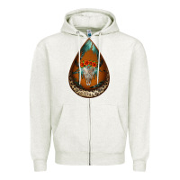 Oatmeal Heather leopard bullskull teardrop earrings Zipper Hoodie - Jasminsmagicworld