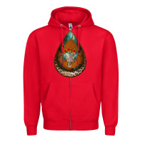 Red leopard bullskull teardrop earrings Zipper Hoodie - Jasminsmagicworld