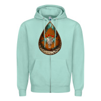 Seafoam leopard bullskull teardrop earrings Zipper Hoodie - Jasminsmagicworld