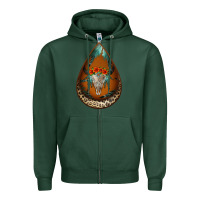 Sports Green leopard bullskull teardrop earrings Zipper Hoodie - Jasminsmagicworld