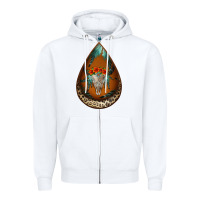 White leopard bullskull teardrop earrings Zipper Hoodie - Jasminsmagicworld