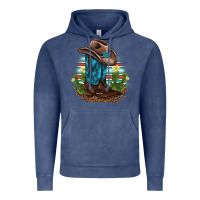 Vintage Denim western boots and hat cactus leopard serape pattern Vintage Hoodie - BarkalooDesign