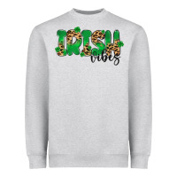 Heather Grey ırısh vibes Heavyweight Sweatshirt - MaliasSmallBusiness