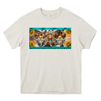 Cream western gnome license plate Heavy Core Tee - BarkalooDesign