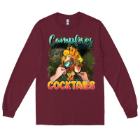 Burgundy campfirescocktails Long Sleeve Tee - NancyCooperArtShop