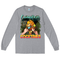 Heather Grey campfirescocktails Long Sleeve Tee - NancyCooperArtShop