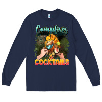 Navy campfirescocktails Long Sleeve Tee - NancyCooperArtShop