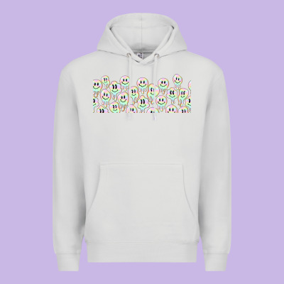 Retro Smiley Faces Premium Hoodie Designed By Tumblerdesignbyshophia
