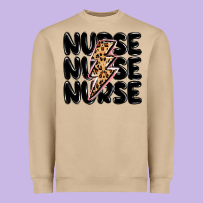 Nurse Lightning Bolt Heavyweight Sweatshirt Designed By Maliassmallbusiness